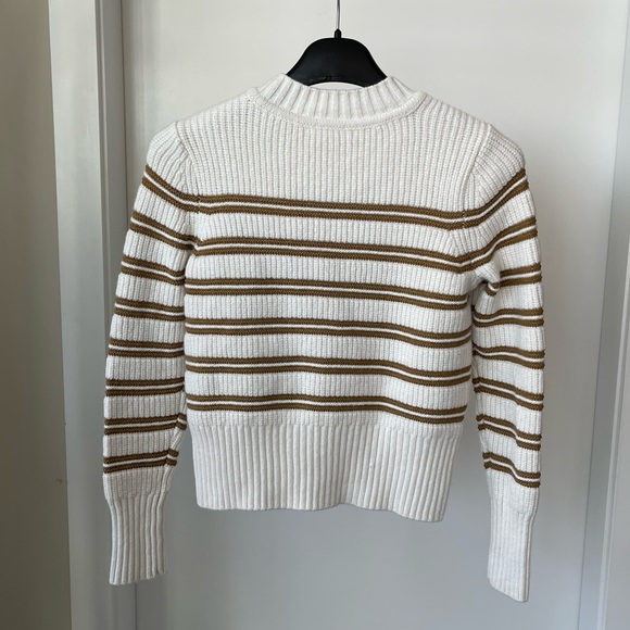 ba&sh: Crystal button-shoulder detailed striped jumper in ecru T0. Almost new. - Picture 4 of 4
